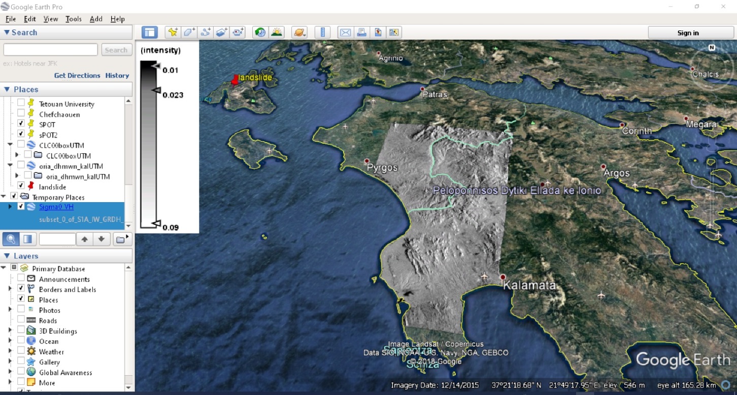 radar image in GoogleEarth