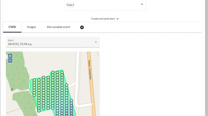 Spatial CWSI view of crop field